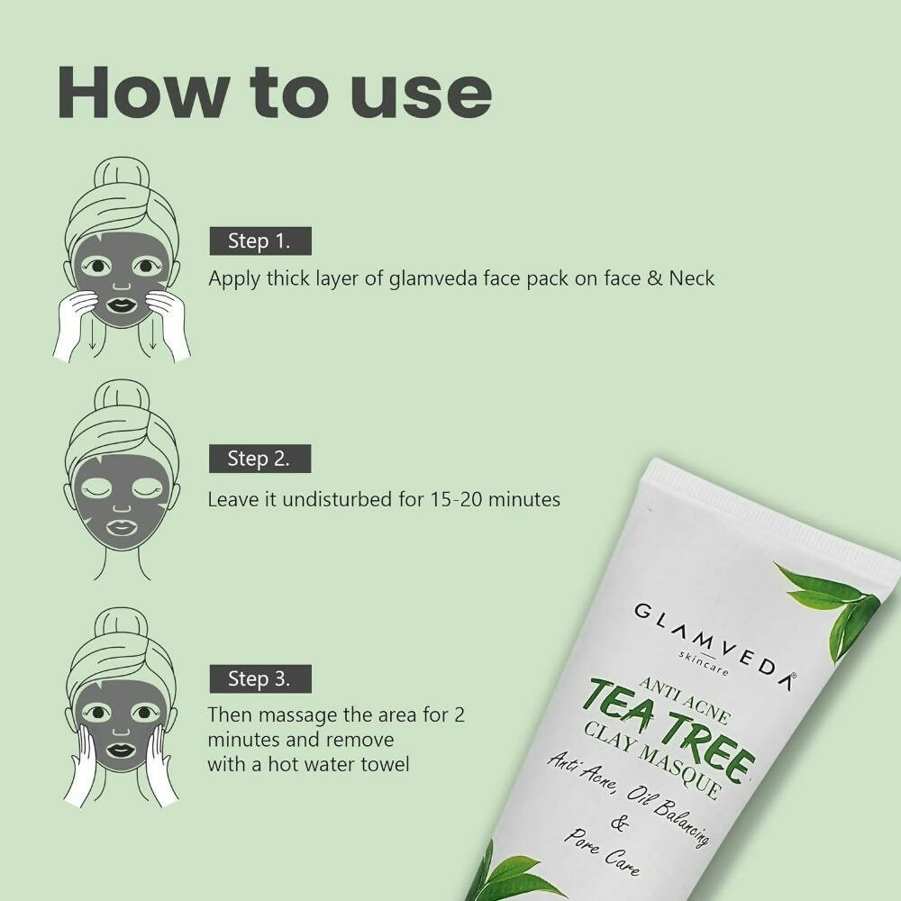 Glamveda Tea Tree Anti Acne Mud Mask - Distacart