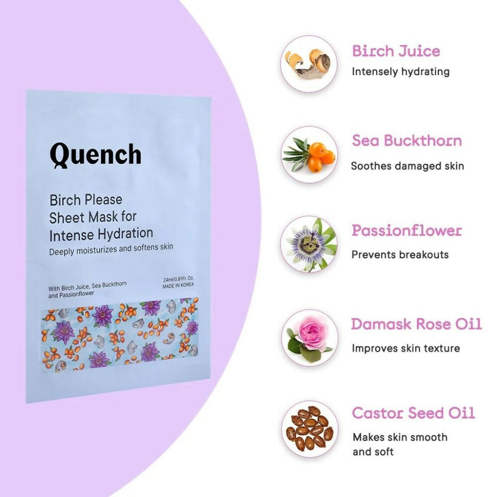 Quench Botanics Birch Please Sheet Mask for Intense Hydration - Distacart