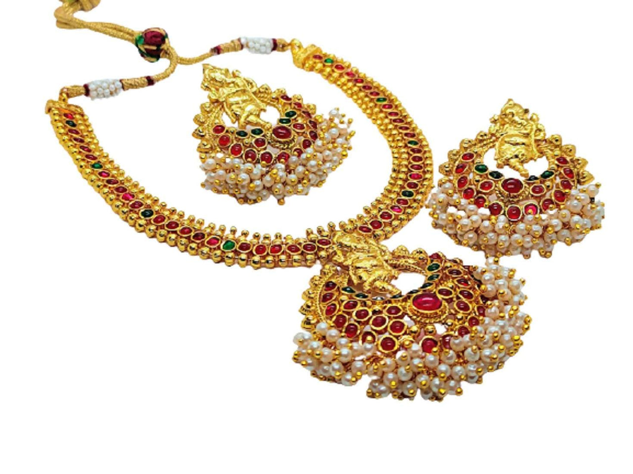 Multicolor kemp Ganesha Necklace Set