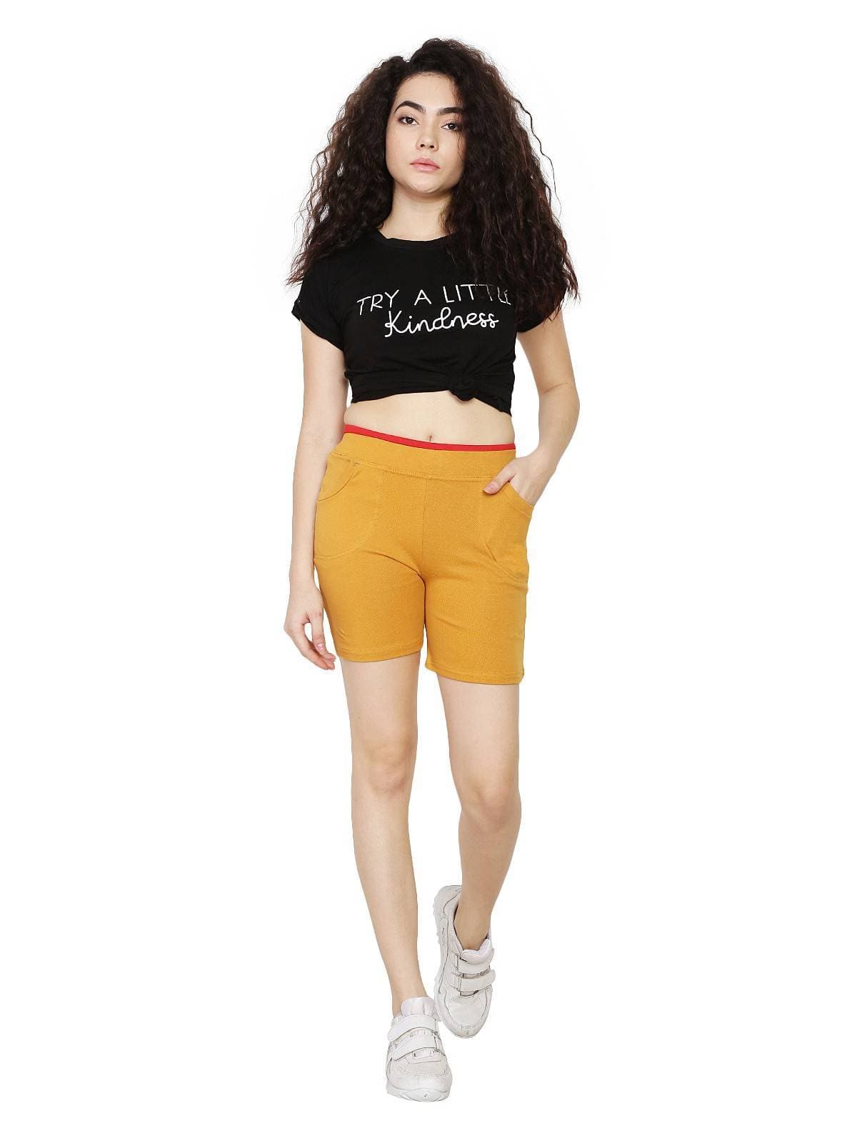 Asmaani Mustard Color Short Pant with Two Side Pockets