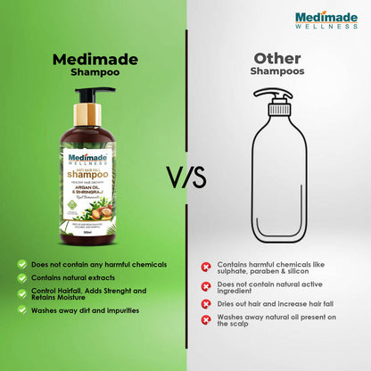 Medimade Wellness Anti Hair Fall Shampoo with Argan Oil & Bhringraj - Distacart