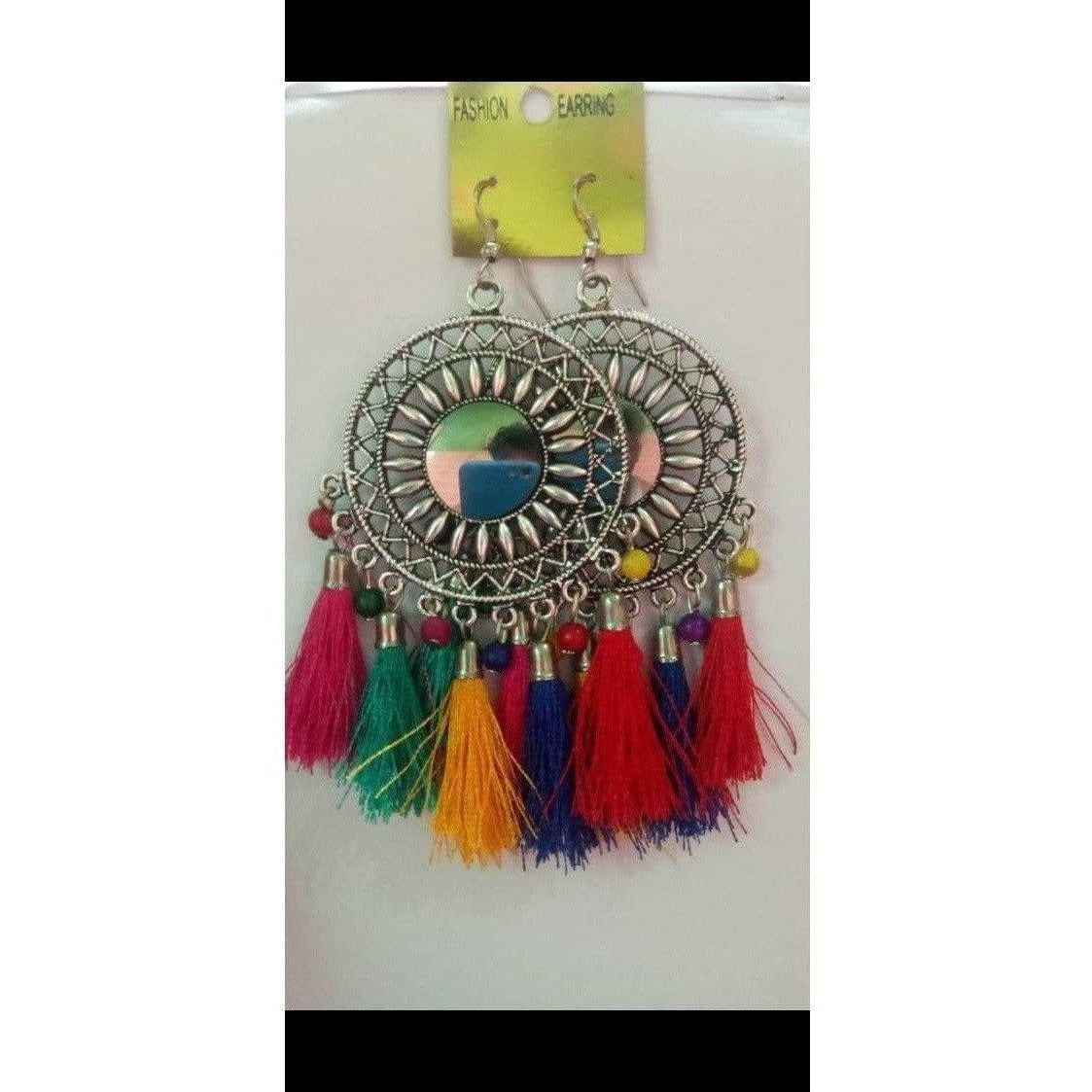 Muskan fancy mirror work multi colour smart ear ring