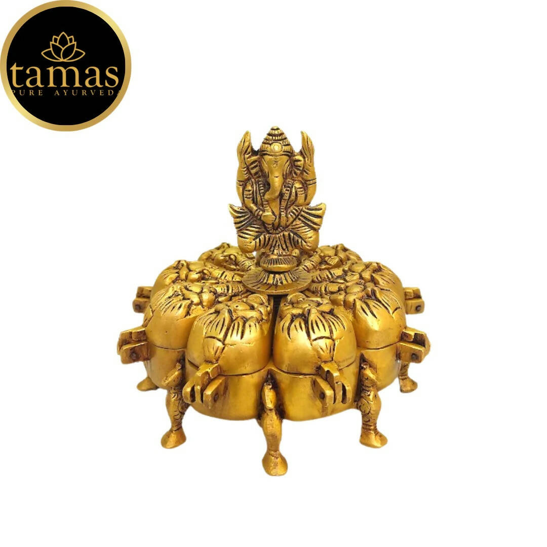 Tamas Handcrafted Brass Kumkum Box - Distacart