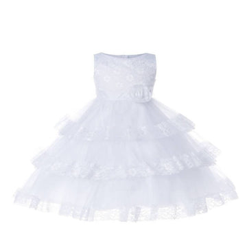 Asmaani Baby Girl's white Colour Satin A-Line Maxi Full Length Dress (AS-DRESS_22115) - Distacart