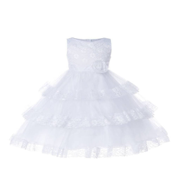 Asmaani Baby Girl's white Colour Satin A-Line Maxi Full Length Dress (AS-DRESS_22115) - Distacart