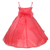Thumbnail for Asmaani Baby Girl's Peach Colour Satin A-Line Maxi Full Length Dress (AS-DRESS_22086) - Distacart