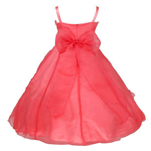 Asmaani Baby Girl's Peach Colour Satin A-Line Maxi Full Length Dress (AS-DRESS_22086) - Distacart