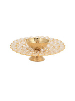 Thumbnail for CraftVatika Gold-Toned Crystal Akhand Diya Oil Puja Lamp - Distacart