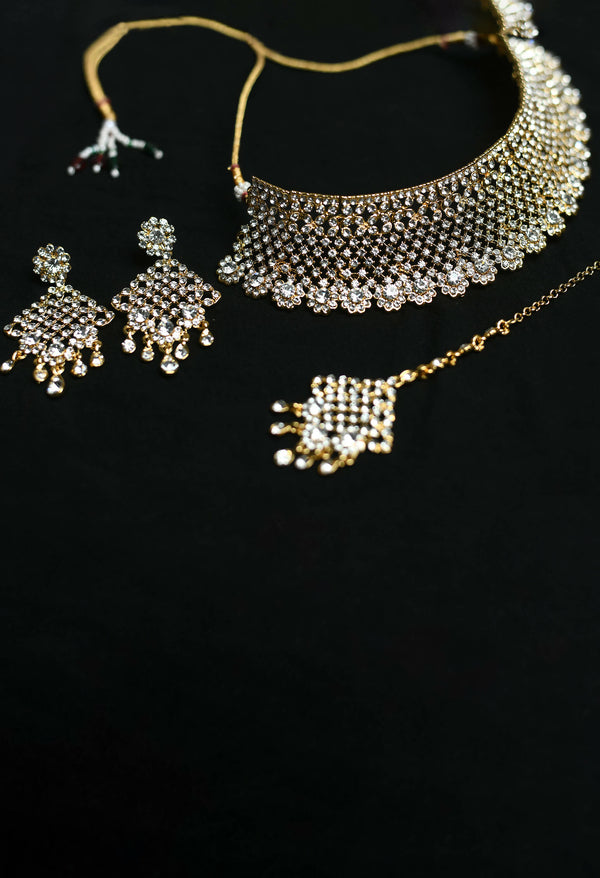 Mominos Fashion Johar Kamal Traditional Rajwadi Design Heavy Golden Colour Necklace Set - Distacart