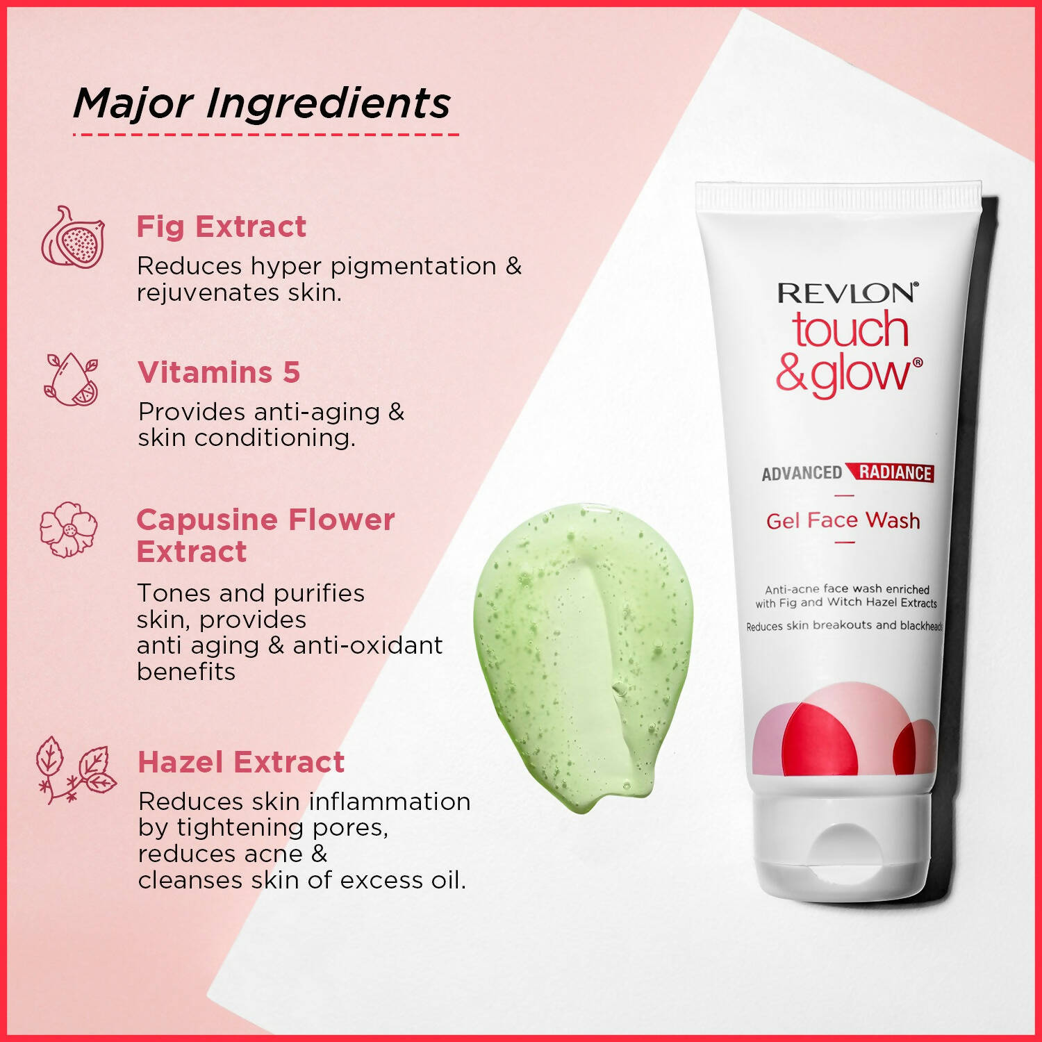 Revlon Touch & Glow Advanced Radiance Gel Face Wash - Distacart