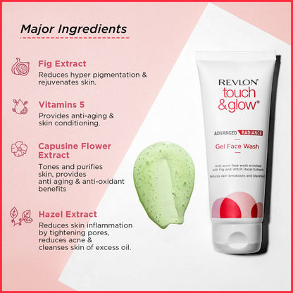 Revlon Touch & Glow Advanced Radiance Gel Face Wash - Distacart