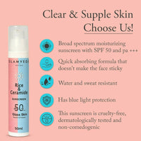 Thumbnail for Glamveda Korean Glass Skin Rice & Ceramide Dewy Sunscreen Spf 50 Pa+++ - Distacart