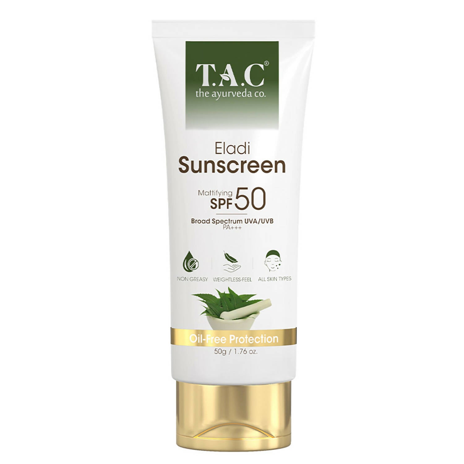 TAC - The Ayurveda Co. Eladi Sunscreen, Matifying SPF 50 & PA+++, for Women & Men - Distacart