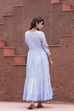 Thumbnail for Yufta Blue Printed Dress