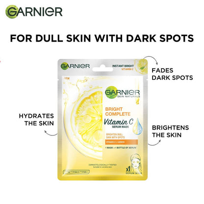 Garnier Bright Complete Vitamin C Serum Sheet Mask - Distacart