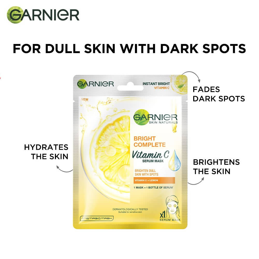 Garnier Bright Complete Vitamin C Serum Sheet Mask - Distacart