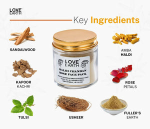 Love Earth Haldi Chandan Rose Face Pack - Distacart