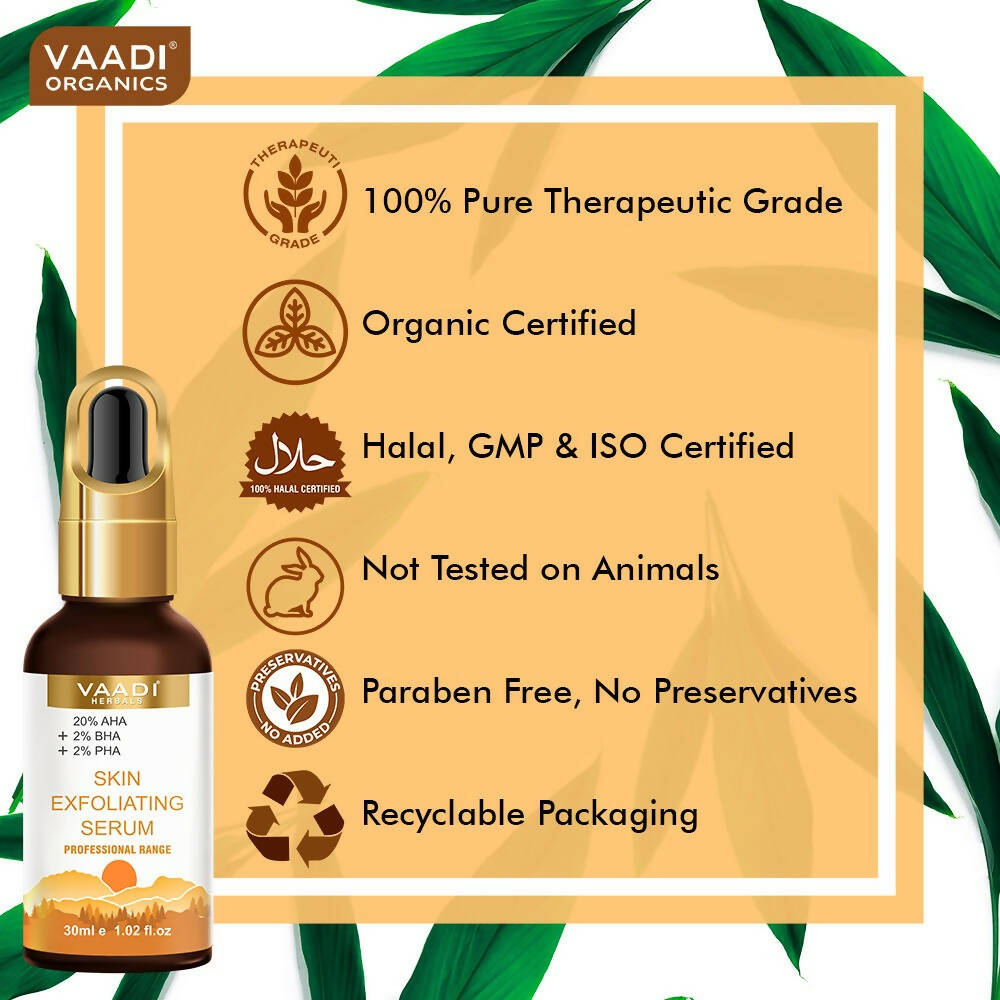 Vaadi Herbals Skin Exfoliating Serum With 20% AHA & 2% BHA & 2% PHA - Distacart