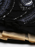Thumbnail for House of Panchhi Women Black Net Sequins Embroidered Lehenga & Blouse with Dupatta - Distacart