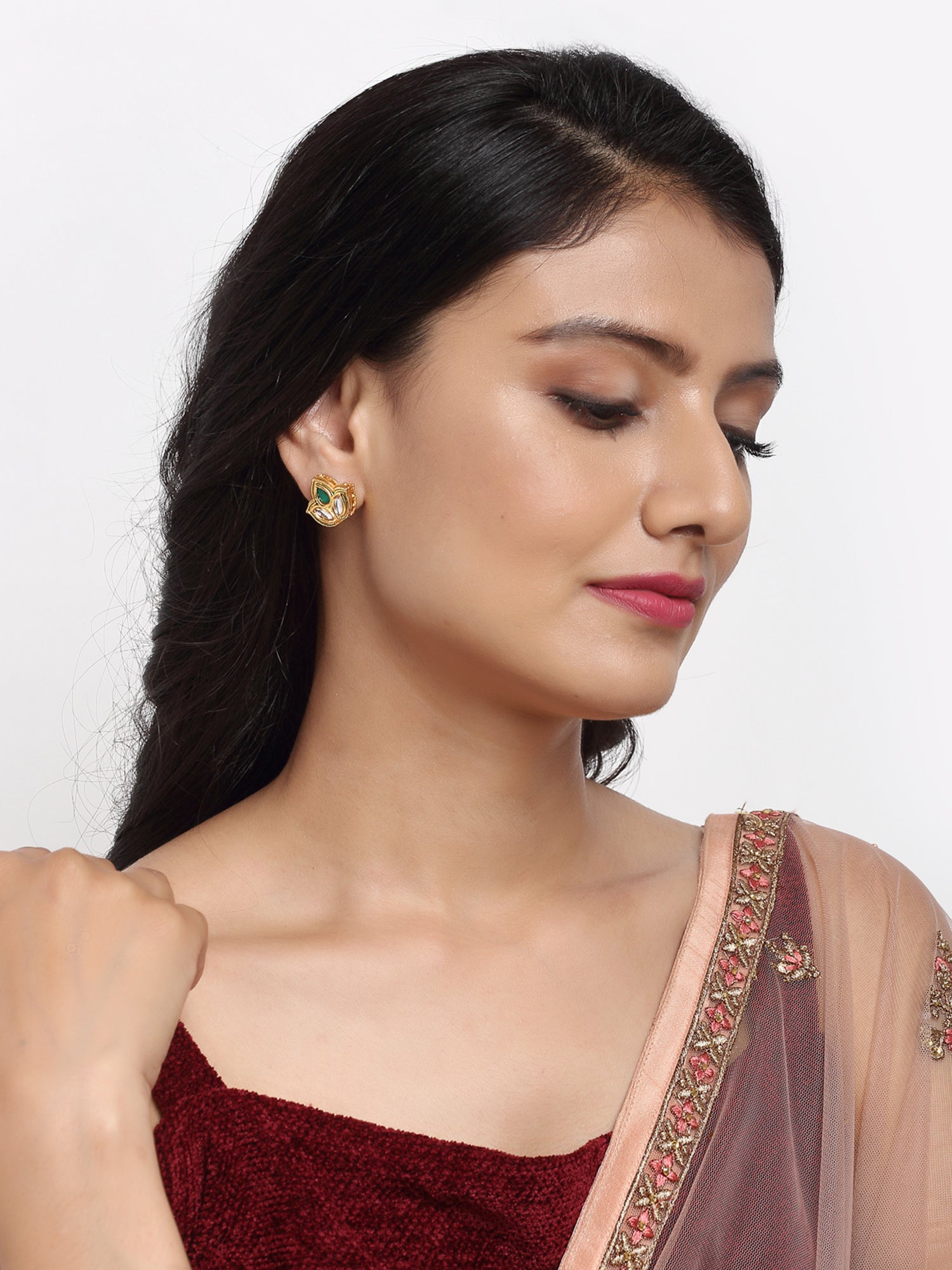 Kundan Studs - Ruby Raang - Distacart