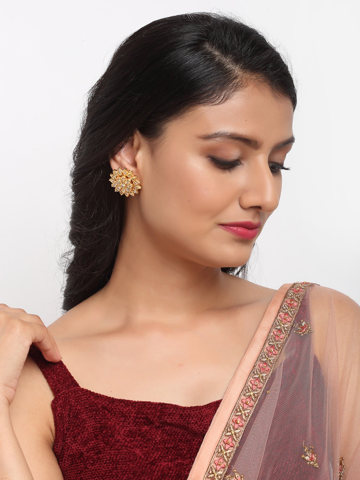 Kundan Studs - Ruby Raang - Distacart