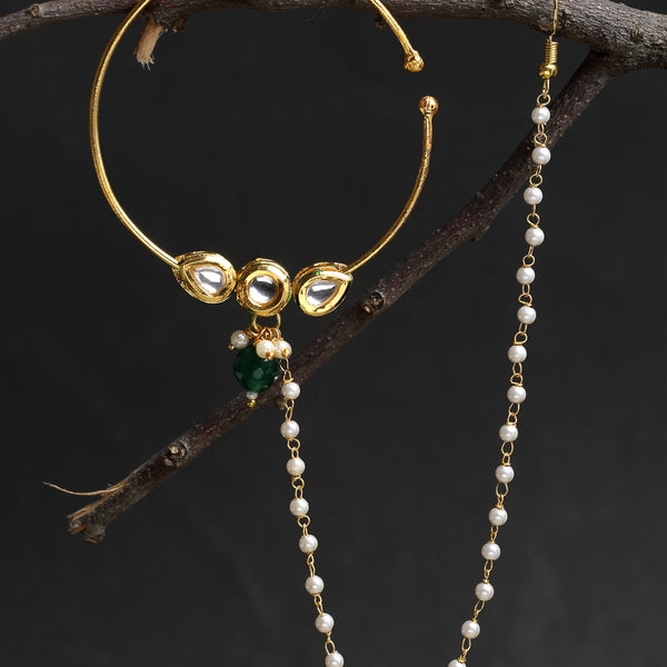 Kundan Nose Ring - Ruby Raang - Distacart