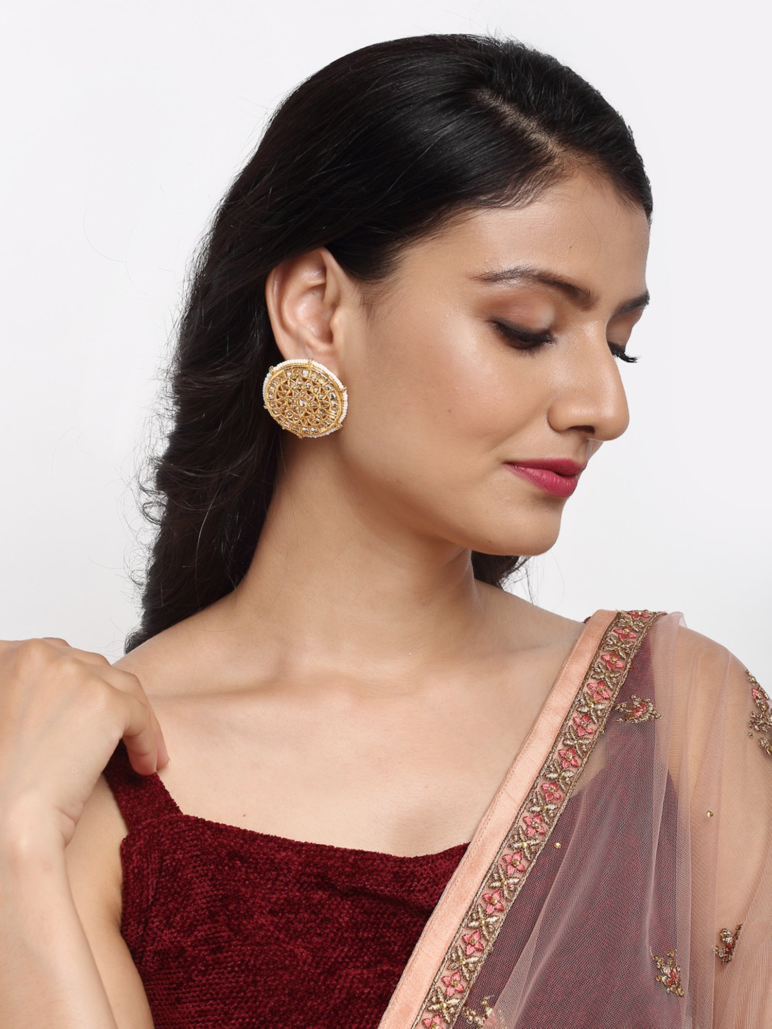 Kundan Earrings - Ruby Raang - Distacart