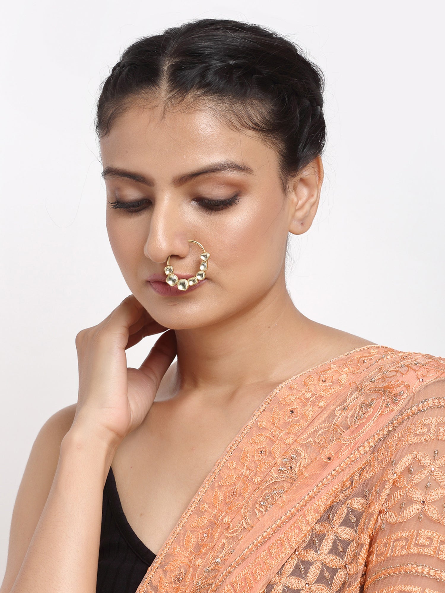 Kundan Nose Ring - Ruby Raang - Distacart