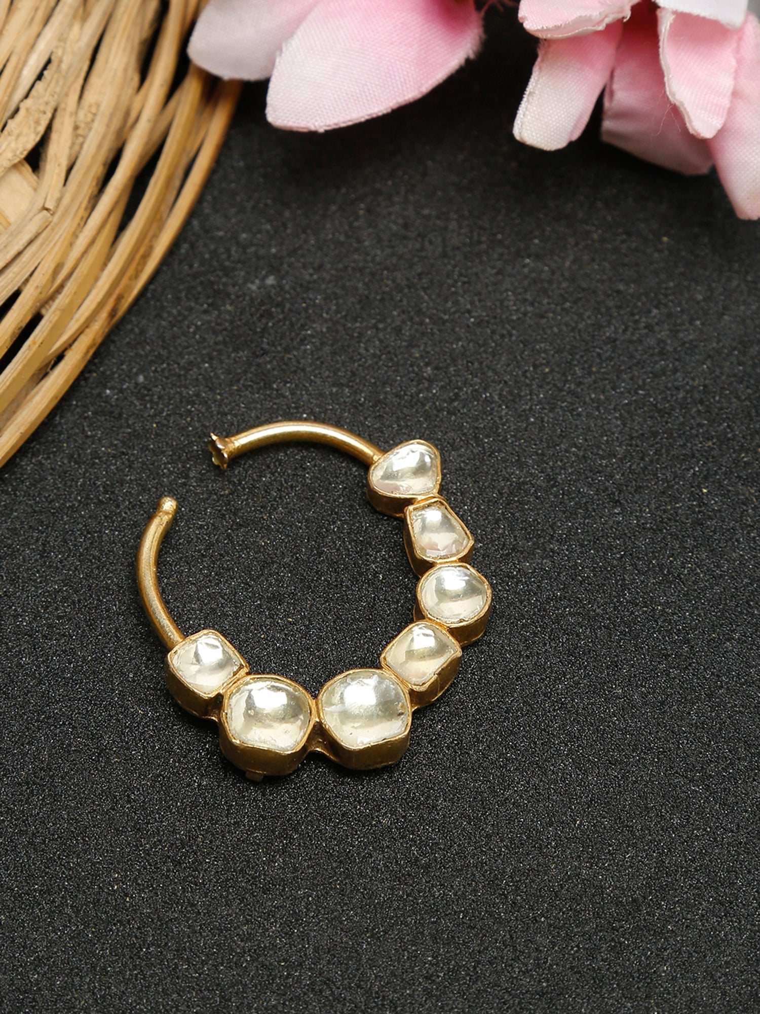 Kundan Nose Ring - Ruby Raang - Distacart