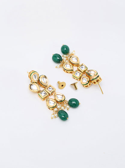 Stone Kundan Choker With Earrings - Ruby Raang - Distacart