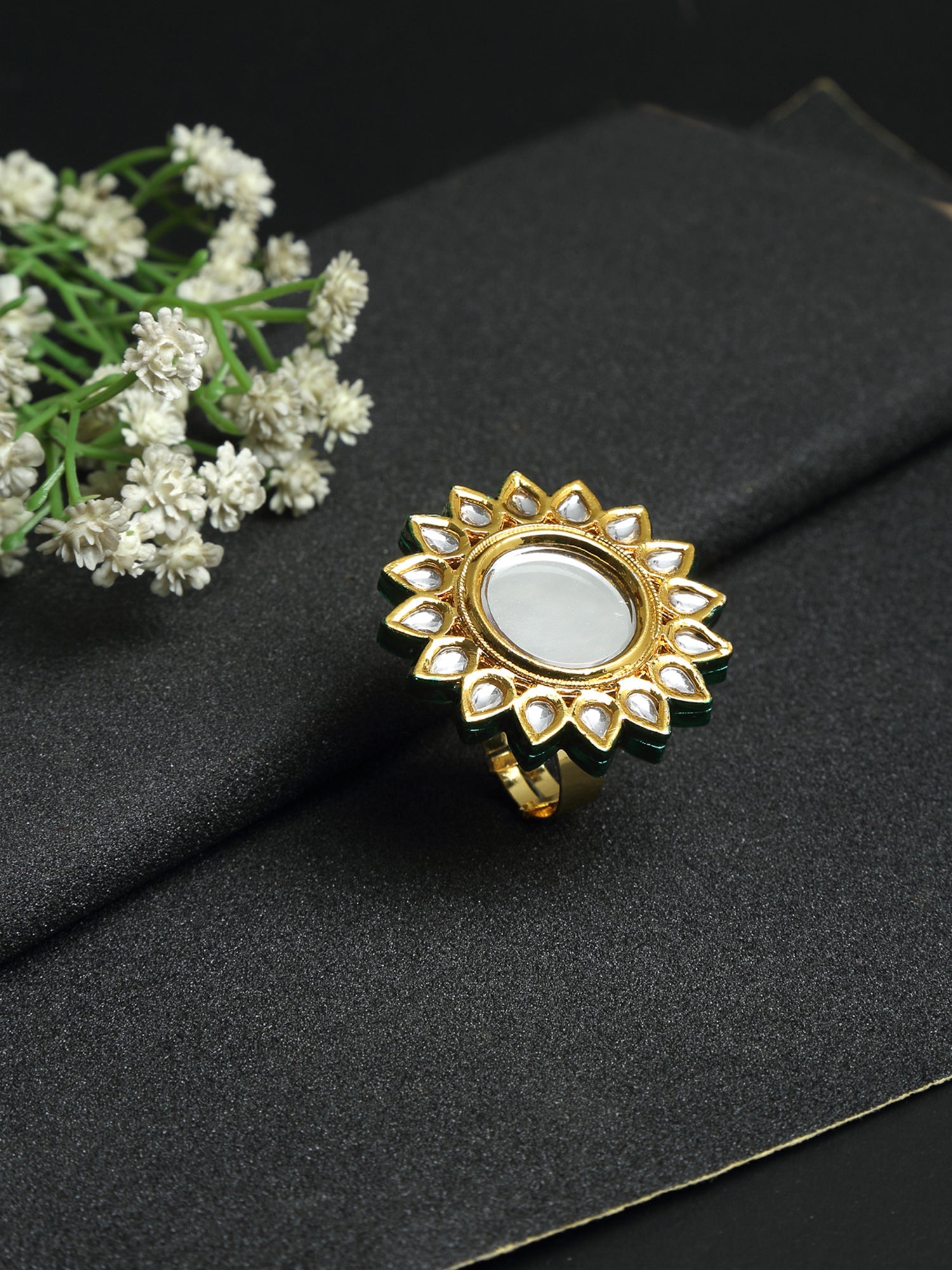 Kundan Cocktail Ring - Ruby Raang - Distacart