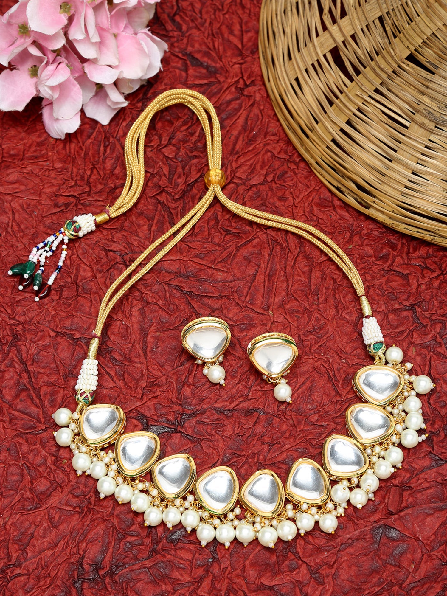Kundan Choker With Studs - Ruby Raang - Distacart