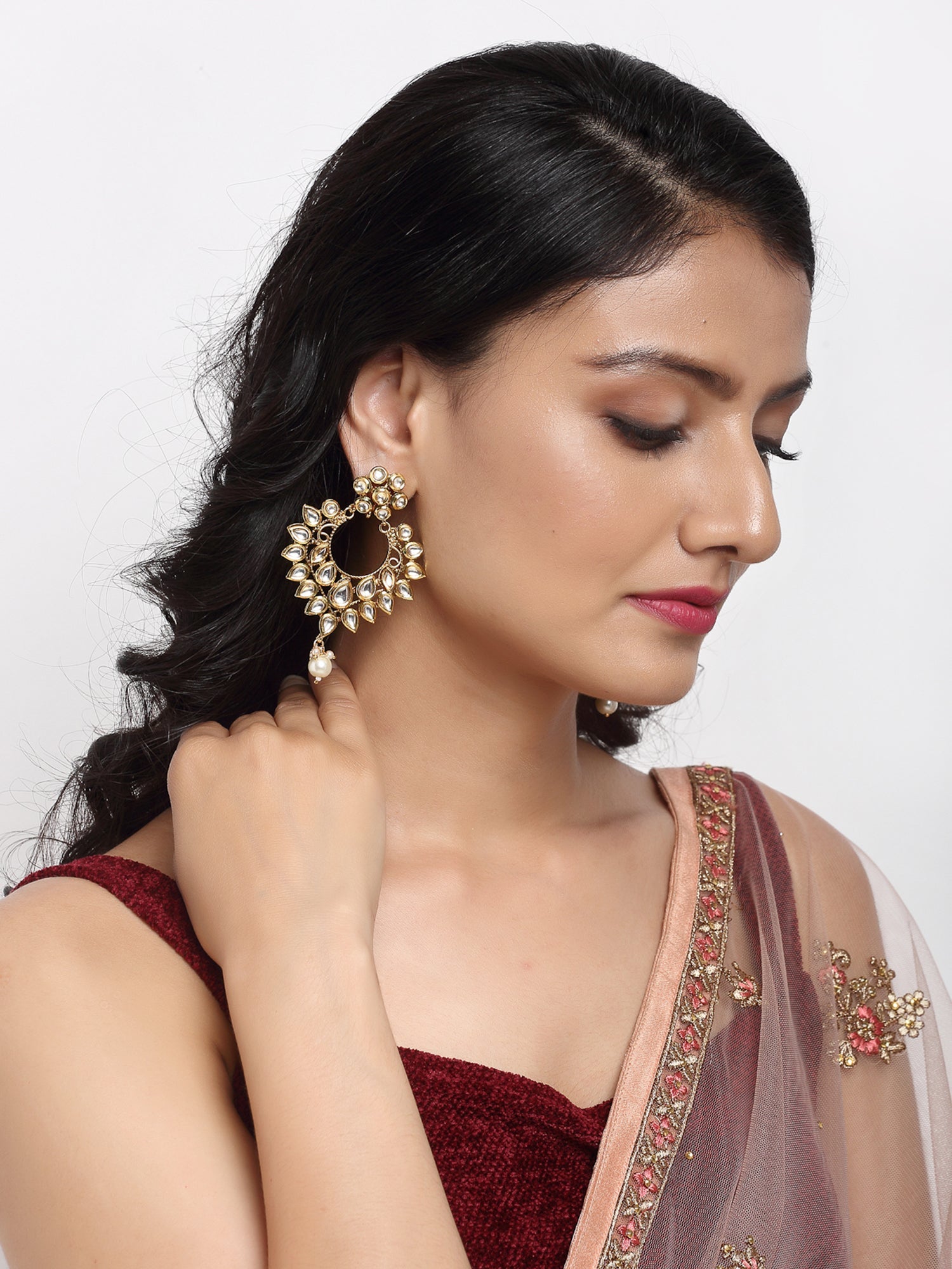 Kundan Earrings - Ruby Raang - Distacart