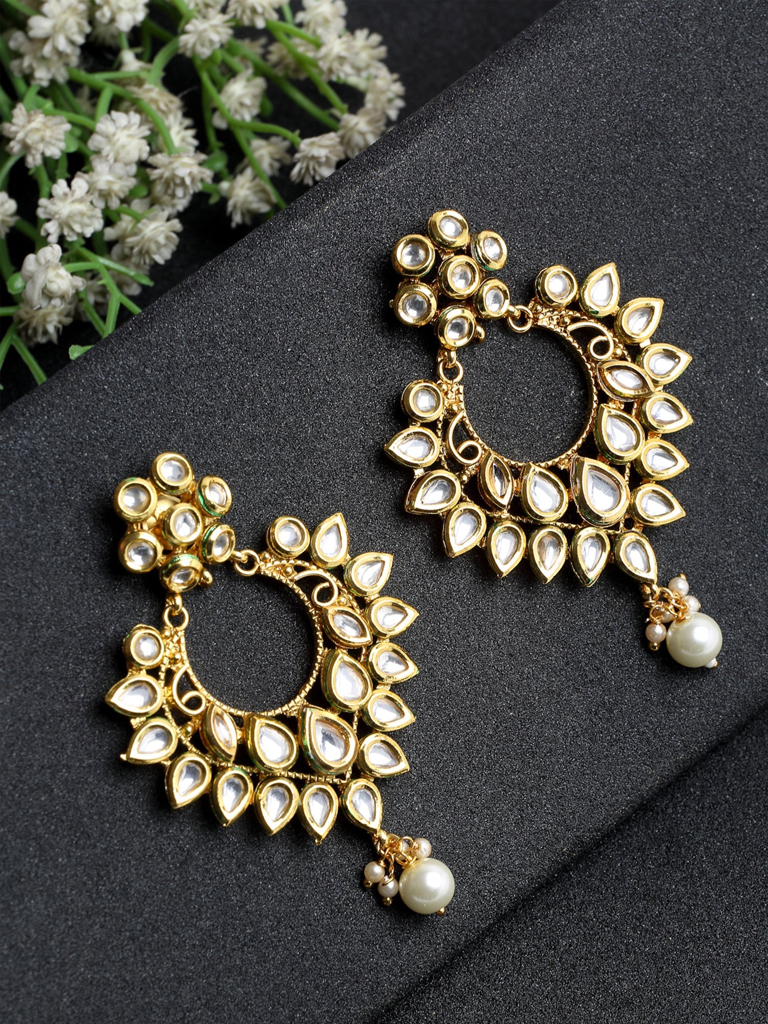 Kundan Earrings - Ruby Raang - Distacart