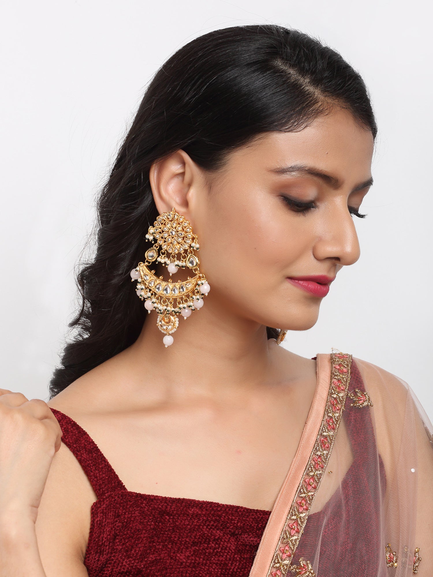 Kundan Earrings - Ruby Raang - Distacart