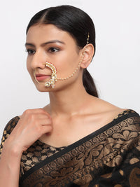 Thumbnail for Maharani Kundan Nose Ring - Ruby Raang - Distacart