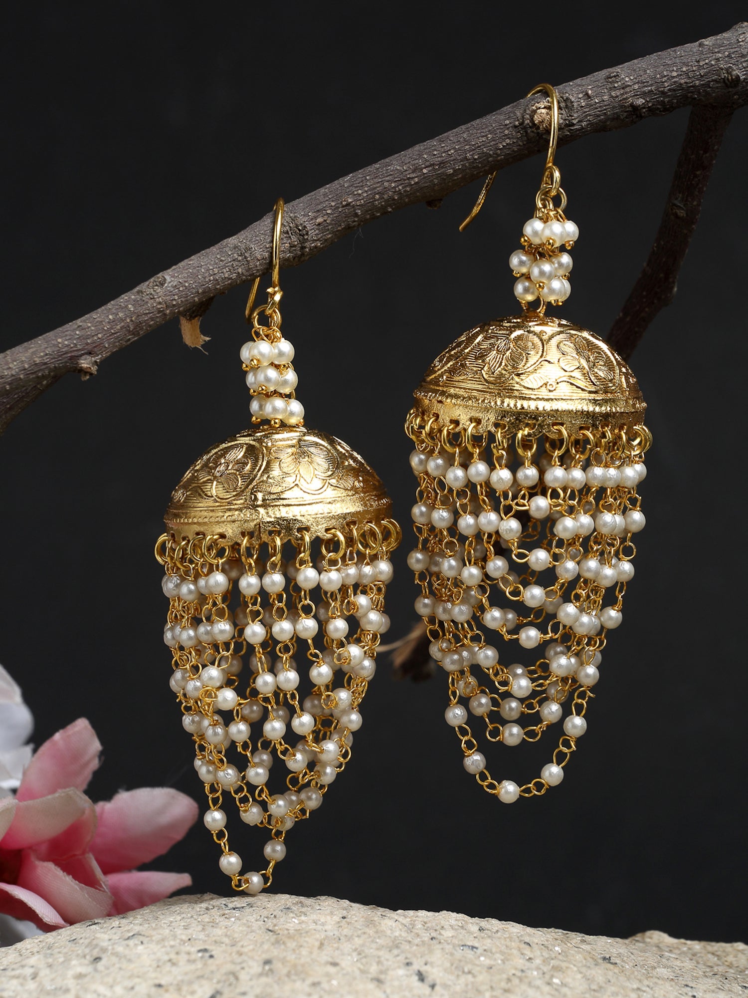 Pearl Jhumkay - Ruby Raang - Distacart