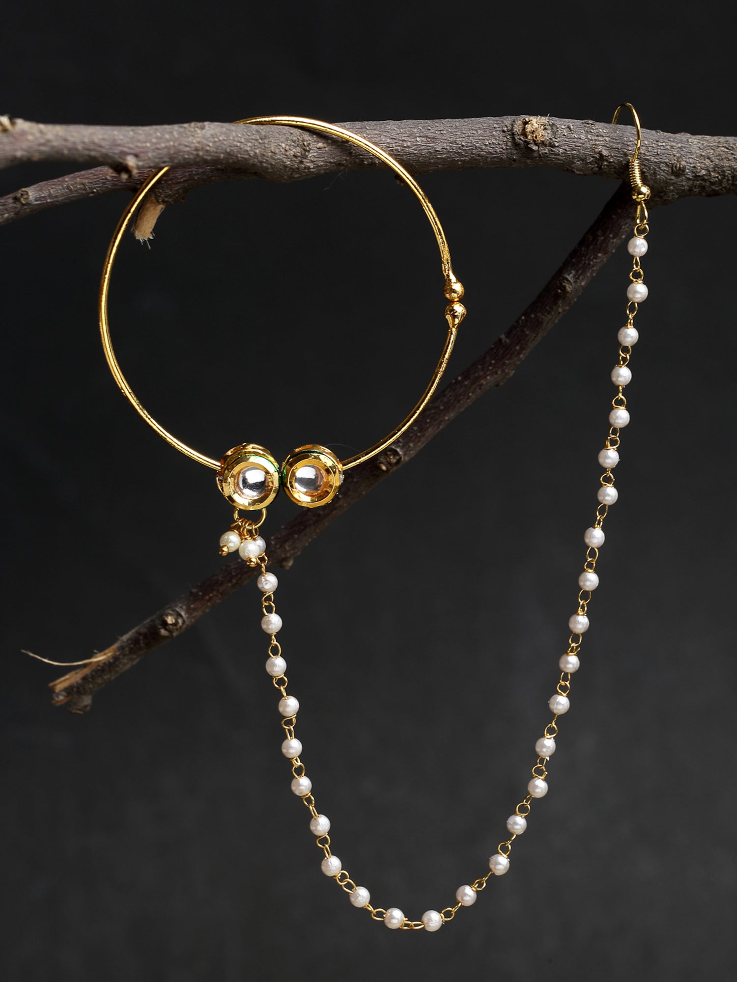 Double Kundan Nose Ring - Ruby Raang - Distacart