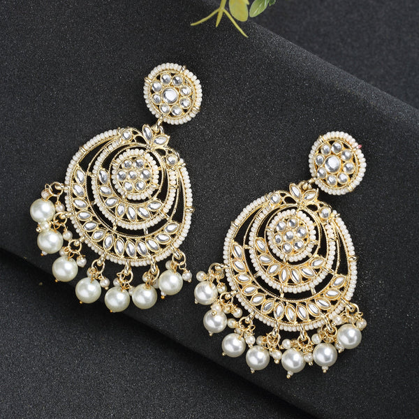 Kundan Pearl Earrings - Ruby Raang - Distacart