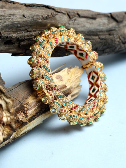 Multi Embellished Bangle - Ruby Raang - Distacart