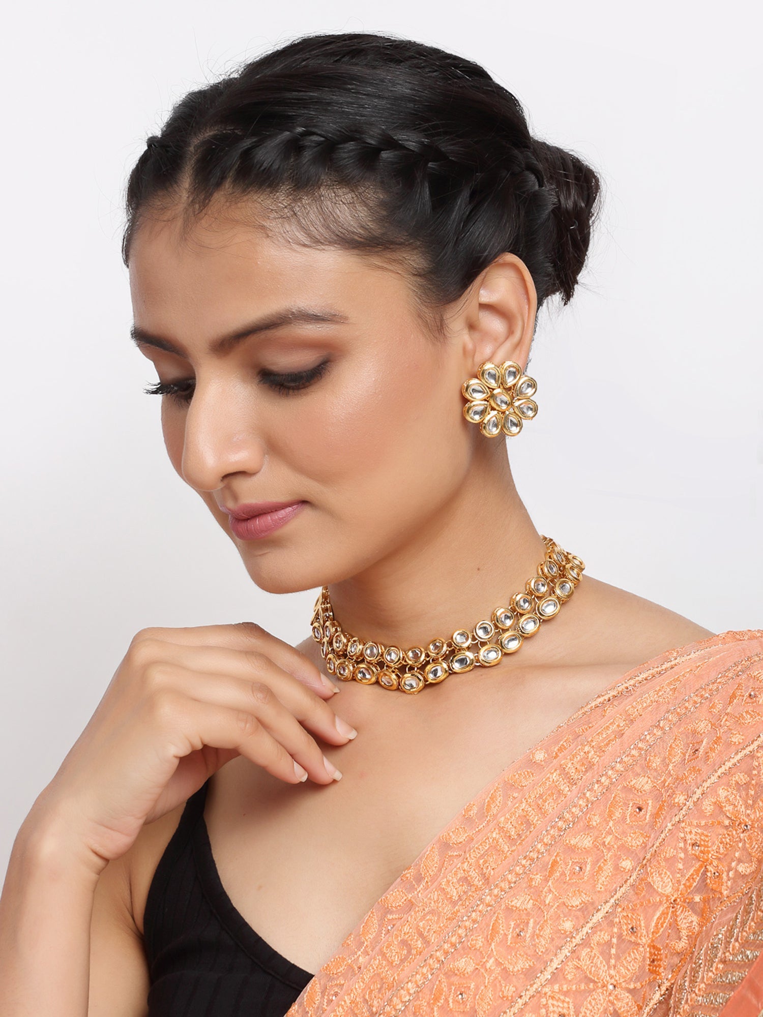 Kundan Choker With Studs - Ruby Raang - Distacart