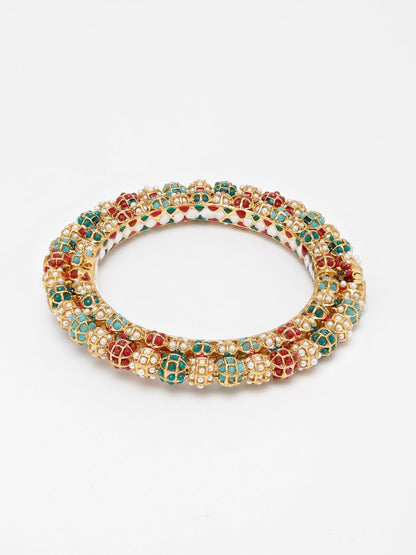 Multi Embellished Bangle - Ruby Raang - Distacart