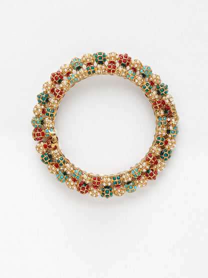 Multi Embellished Bangle - Ruby Raang - Distacart