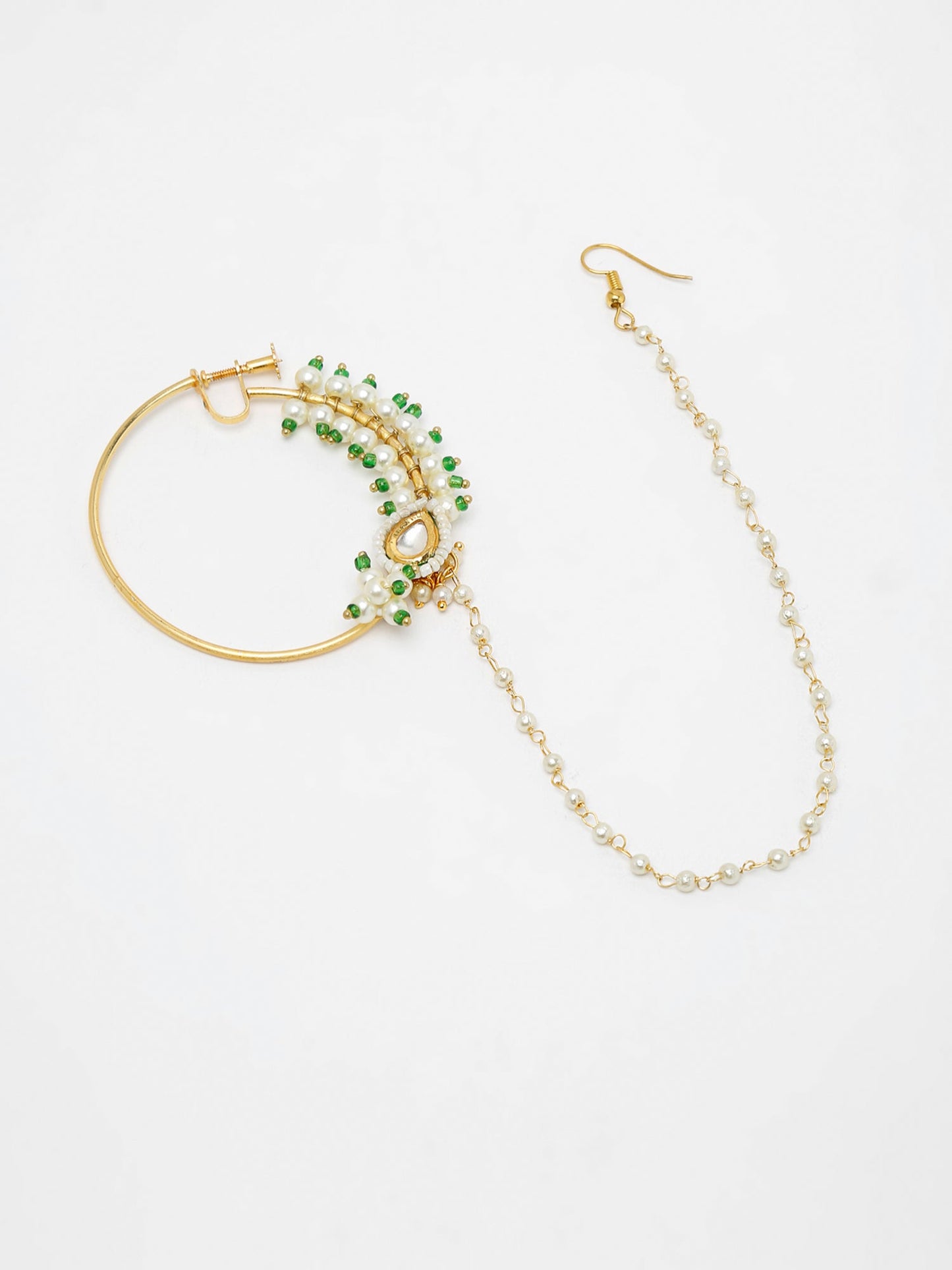 Maharani Kundan Nose Ring - Ruby Raang - Distacart