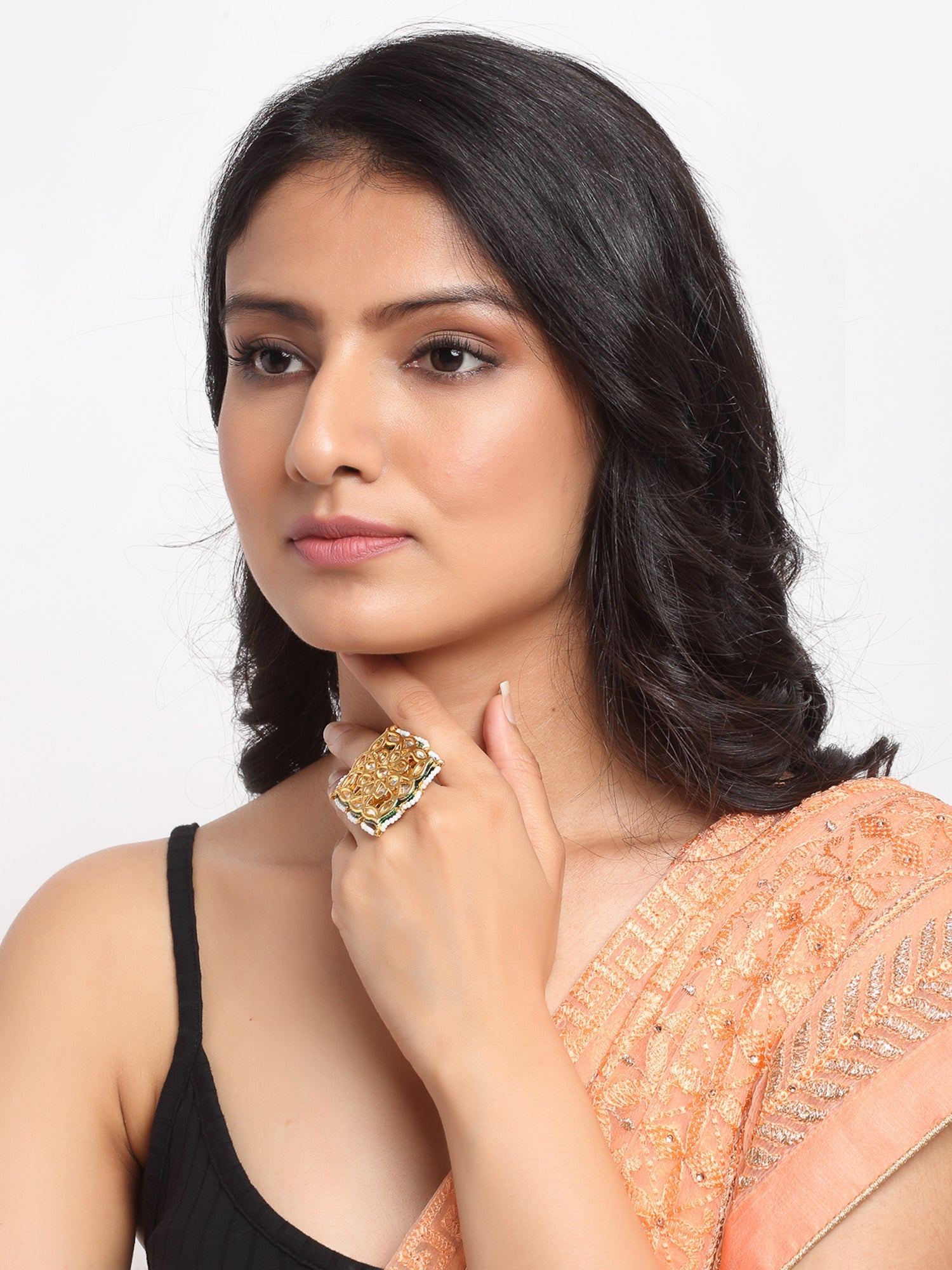 Kundan Cocktail Ring - Ruby Raang - Distacart