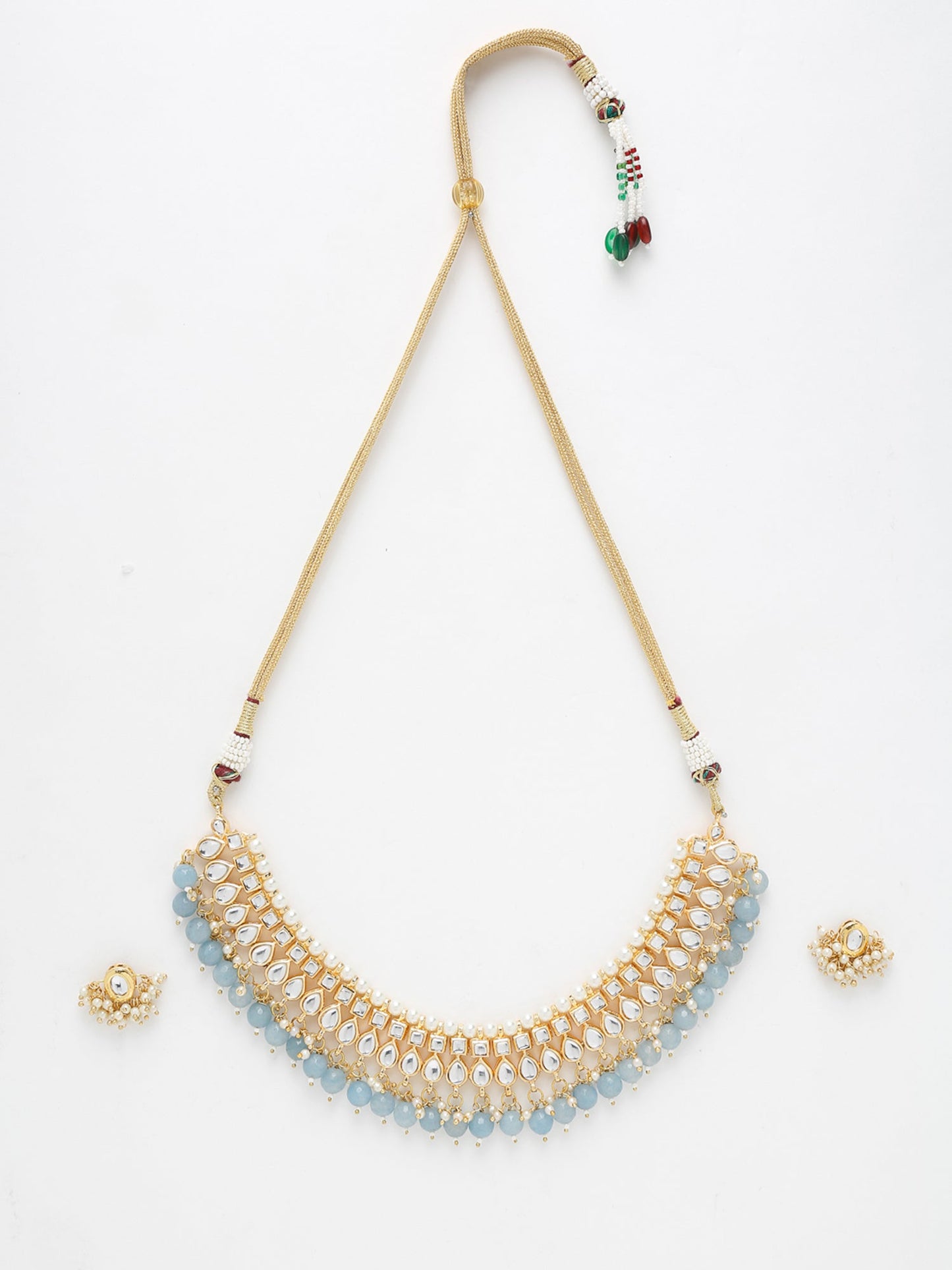 Stone Kundan Choker With Studs - Ruby Raang - Distacart