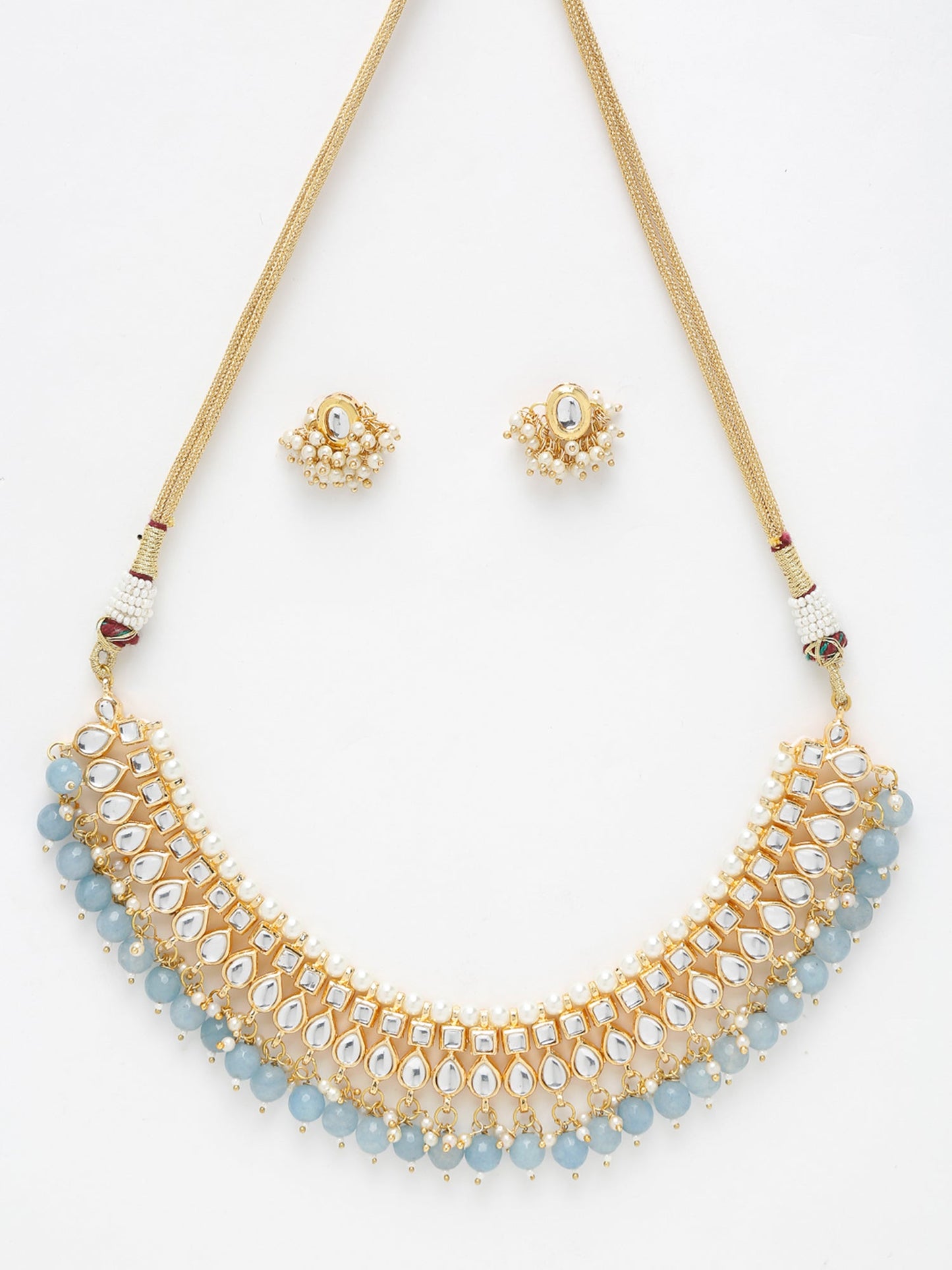 Stone Kundan Choker With Studs - Ruby Raang - Distacart