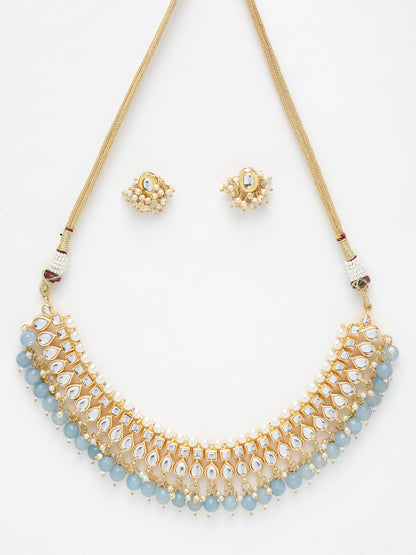 Stone Kundan Choker With Studs - Ruby Raang - Distacart