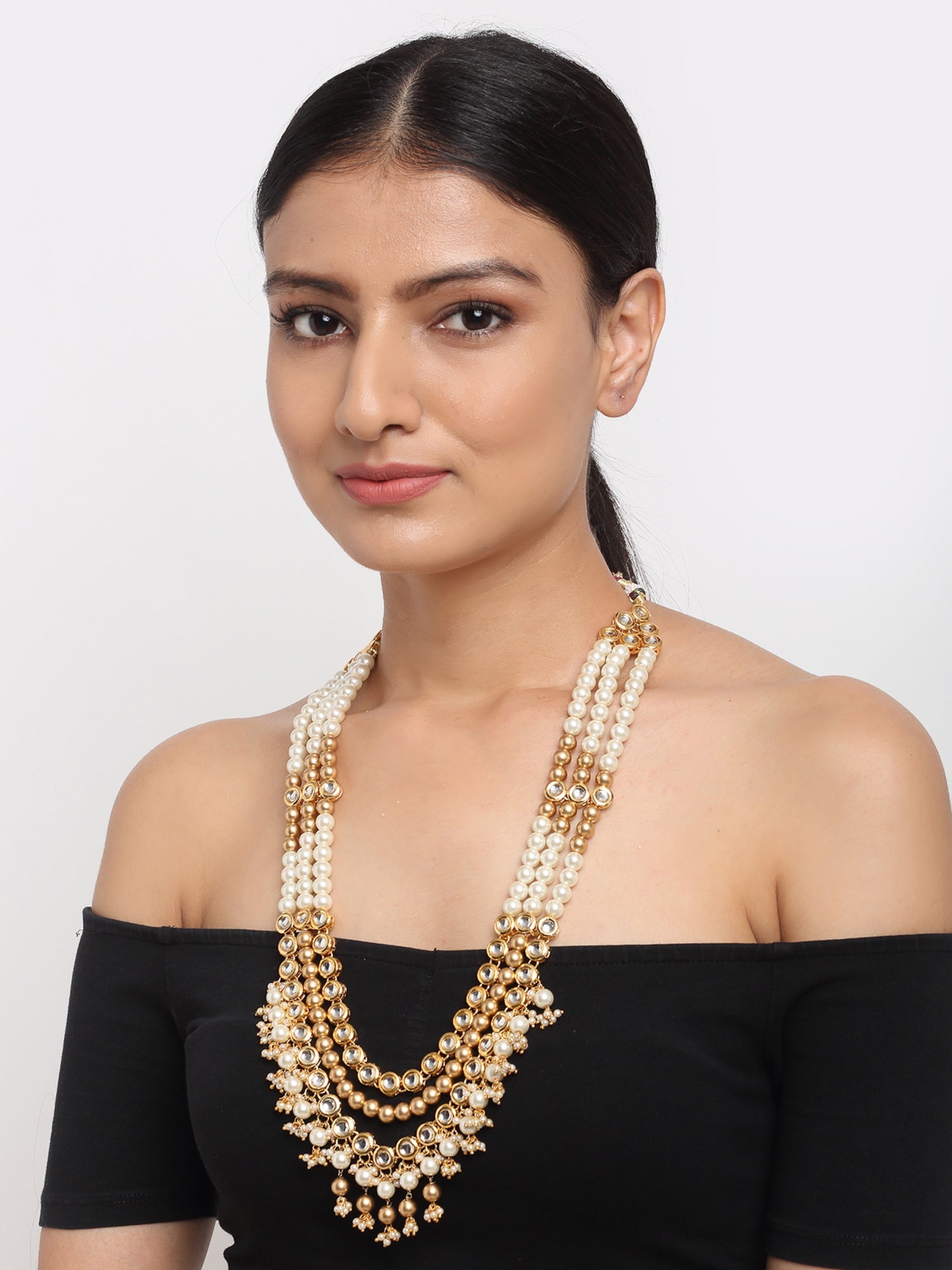 Gold Plated And Kundan Neckpiece - Ruby Raang - Distacart