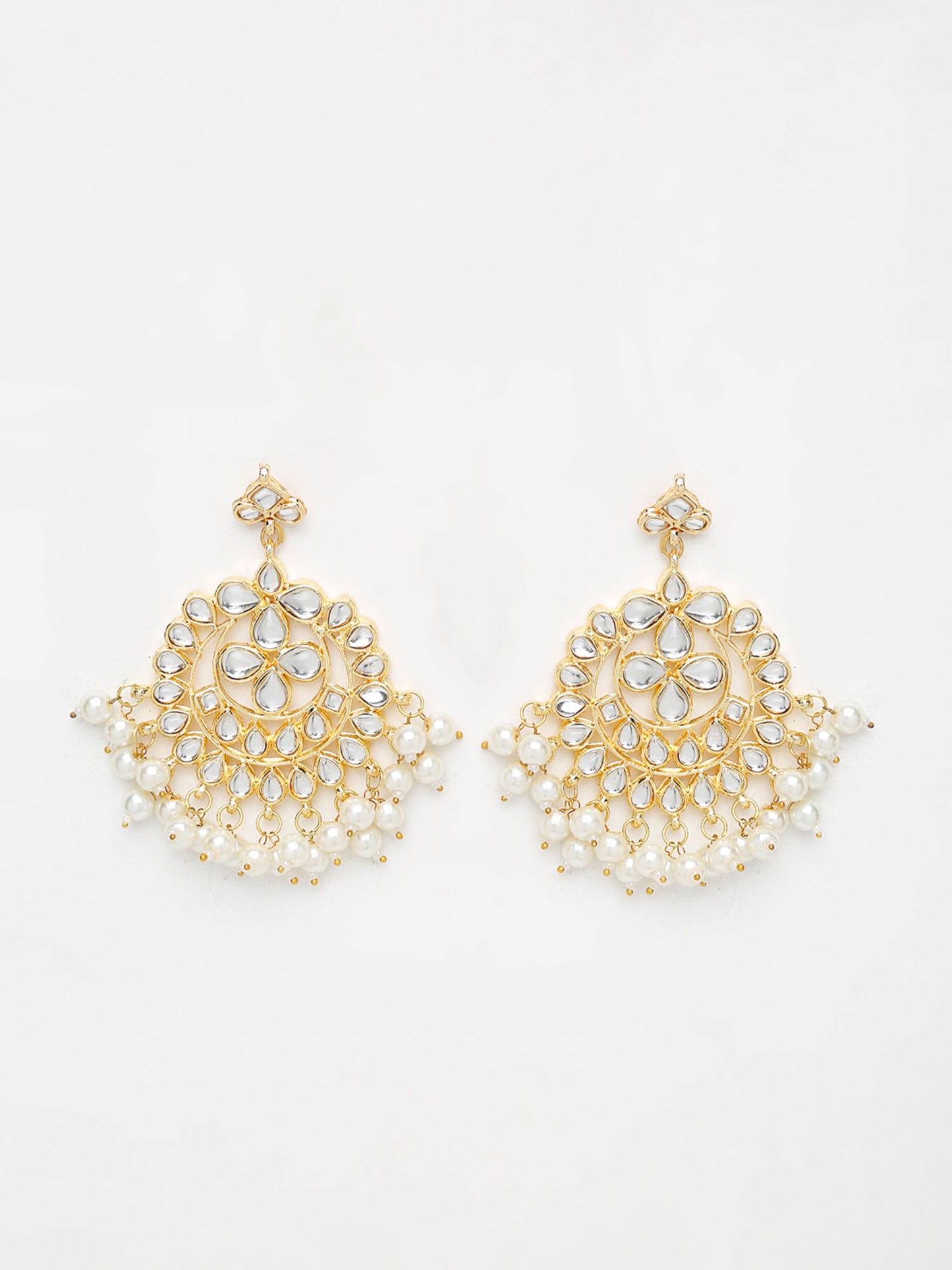 Kundan & Pearl Earrings - Ruby Raang - Distacart